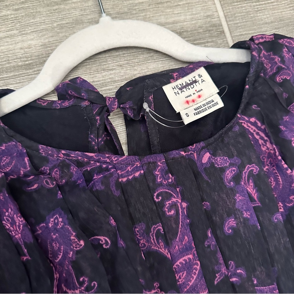 Hemant & Nandita Viha Floral Cutout Dress Small - Picture 3 of 3